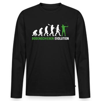 Bogenschießen Evolution - Männer Premium Bio Langarmshirt - Schwarz - Vorne - Nico (187cm)