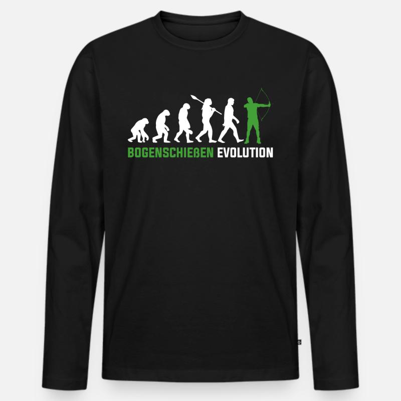 Bogenschießen Evolution Männer Premium Bio Langarmshirt