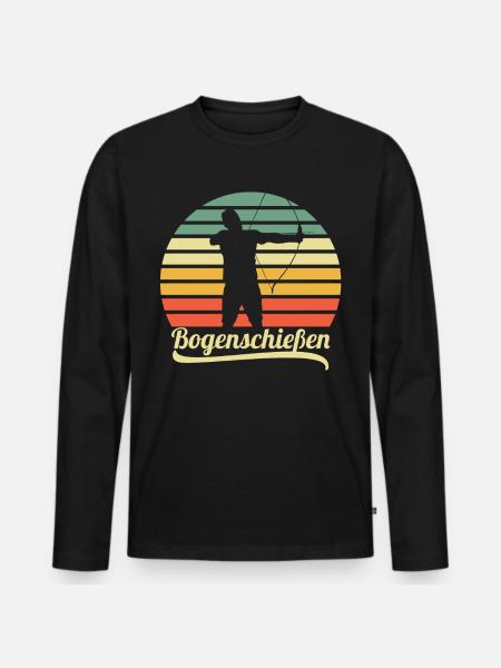Bogenschießen - Männer Premium Bio Langarmshirt - Schwarz