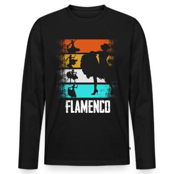 Flamenco Retro - Men's Premium Organic Long Sleeve Shirt - black - Front - Nico (187cm)