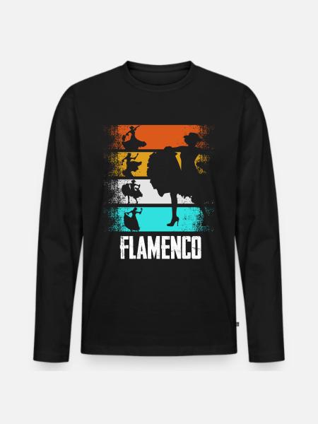 Flamenco Retro - Men's Premium Organic Long Sleeve Shirt - black