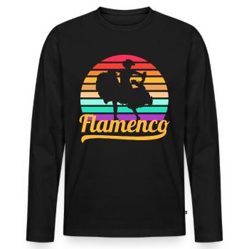 Flamenco - Men's Premium Organic Long Sleeve Shirt - black - Front - Nico (187cm)