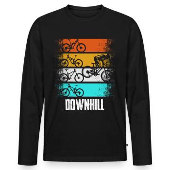 Downhill Retro - T-shirt manches longues Premium bio Homme - noir - Devant - Nico (187cm)