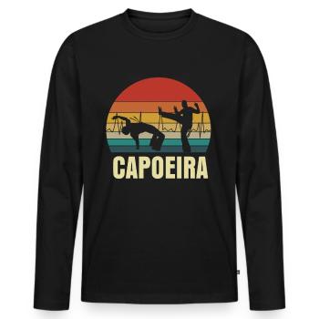 Capoeira Rythme cardiaque - T-shirt manches longues Premium bio Homme - noir - Devant - Nico (187cm)