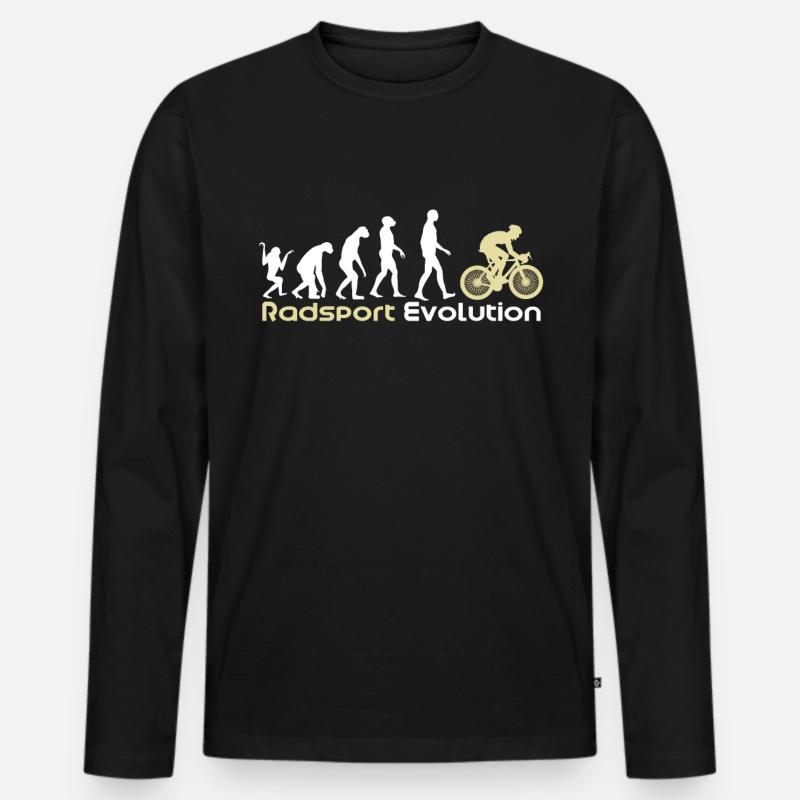Radsport Evolution - Männer Premium Bio Langarmshirt - Schwarz