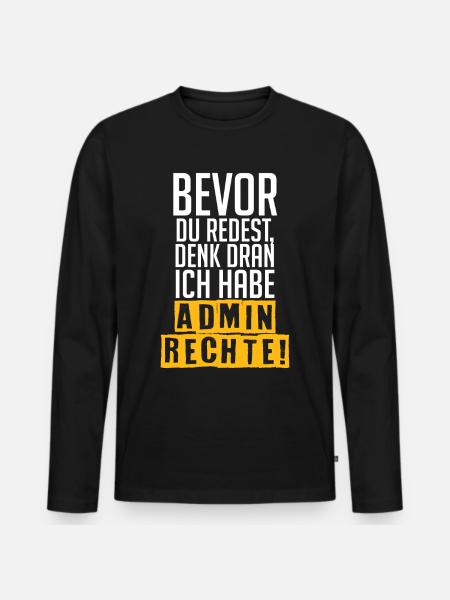 Administrator Informatik Computer Pc - Männer Premium Bio Langarmshirt - Schwarz