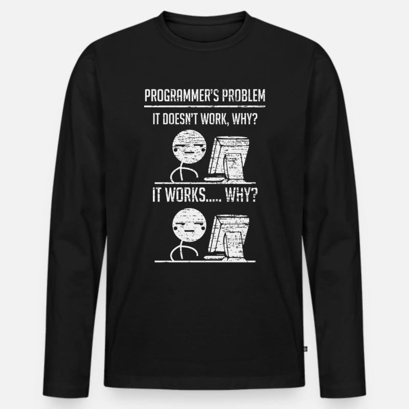Programmieren Programmierer Codierung - Männer Premium Bio Langarmshirt - Schwarz