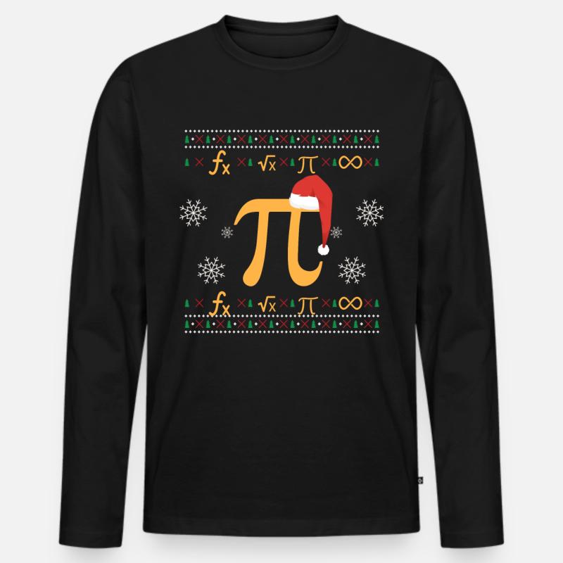 Ugly Christmas Algebra Mathe Pi - Männer Premium Bio Langarmshirt - Schwarz