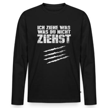 Cocain Drogen lustiger Spruch Geschenk - Männer Premium Bio Langarmshirt - Schwarz - Vorne - Nico (187cm)
