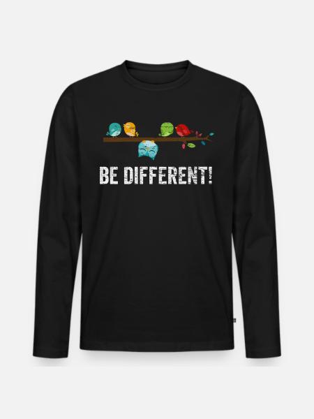 Bird Funny - Men's Premium Organic Long Sleeve Shirt - black