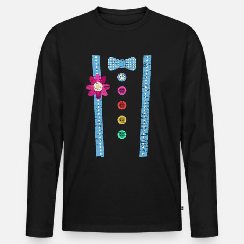 Clown Kostüm - Männer Premium Bio Langarmshirt - Schwarz