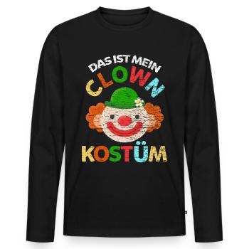 Clown Karneval Fasching Kostüm - Männer Premium Bio Langarmshirt - Schwarz - Vorne - Nico (187cm)