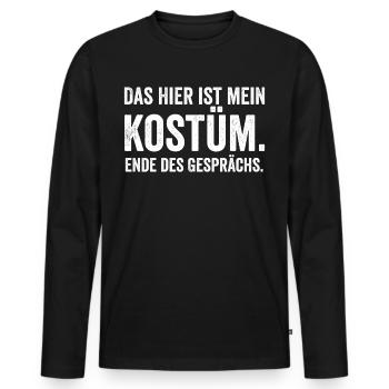 Fasching Karneval Kostüm Verkleidung - Männer Premium Bio Langarmshirt - Schwarz - Vorne - Nico (187cm)