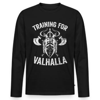 Vikings Valhalla - T-shirt manches longues Premium bio Homme - noir - Devant - Nico (187cm)