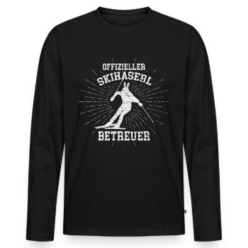 Skihase Skihaserl Ski Skiurlaub Skisport Trainer - Männer Premium Bio Langarmshirt - Schwarz - Vorne - Nico (187cm)
