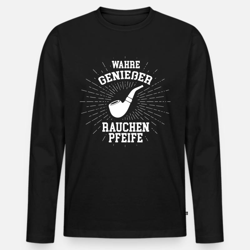 Pfeife - Männer Premium Bio Langarmshirt - Schwarz