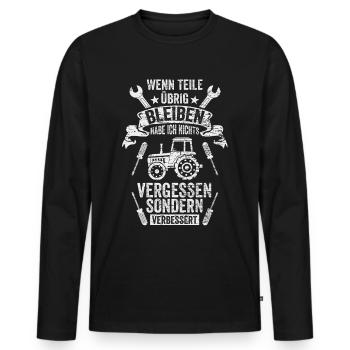 Landmaschinen Mechaniker - Männer Premium Bio Langarmshirt - Schwarz - Vorne - Nico (187cm)