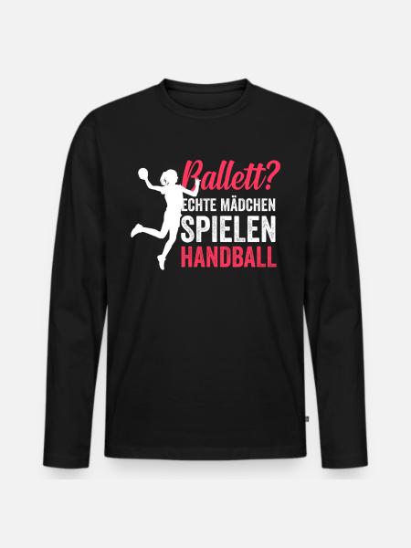 Handball Torwart - Männer Premium Bio Langarmshirt - Schwarz