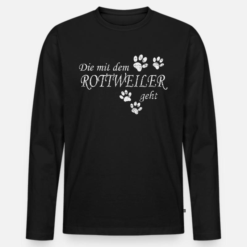 Rottweiler Gassi - Männer Premium Bio Langarmshirt - Schwarz