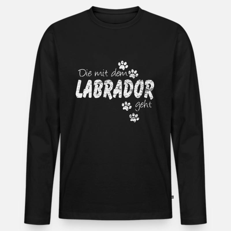 Labrador Hundebesitzer - Männer Premium Bio Langarmshirt - Schwarz