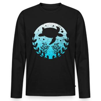 Schildkröte Terrarium - Männer Premium Bio Langarmshirt - Schwarz - Vorne - Nico (187cm)