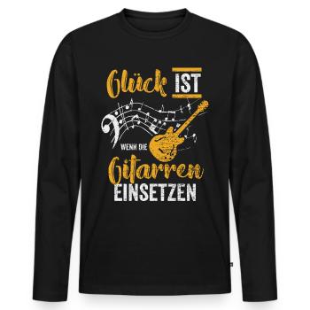 Gitarre Musiker - Männer Premium Bio Langarmshirt - Schwarz - Vorne - Nico (187cm)