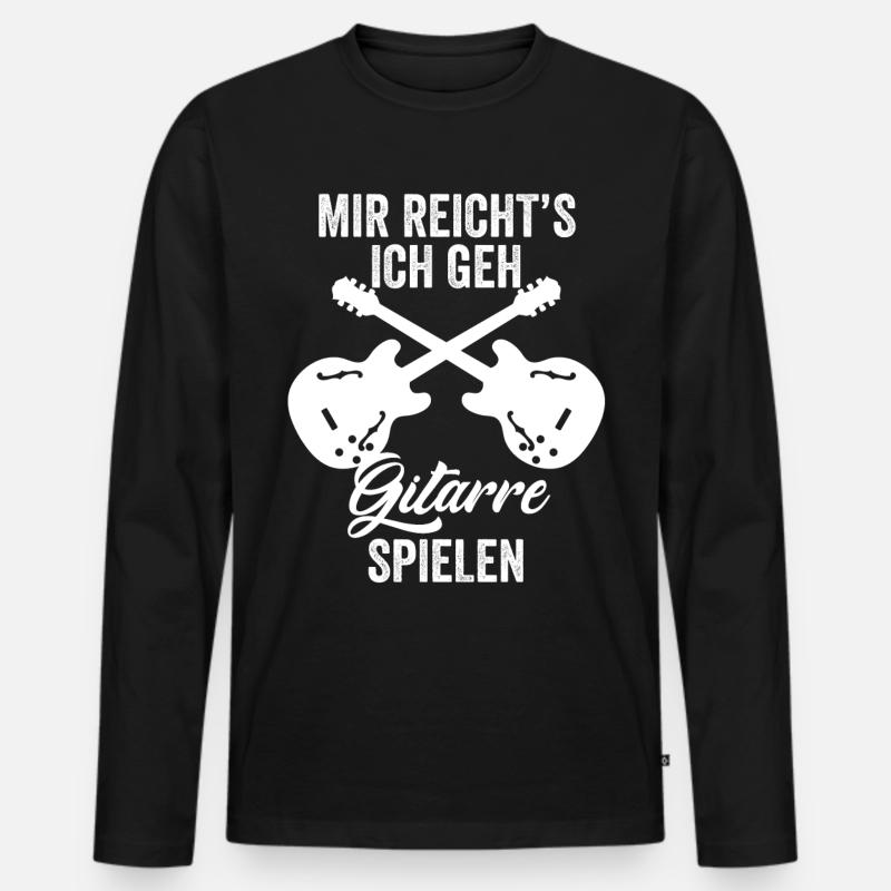 Gitarre - Männer Premium Bio Langarmshirt - Schwarz