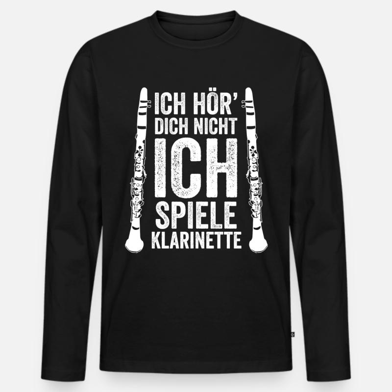 Klarinette - Männer Premium Bio Langarmshirt - Schwarz