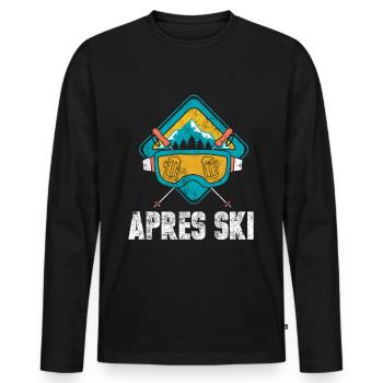 Apres ski - Men's Premium Organic Long Sleeve Shirt - black - Front - Nico (187cm)