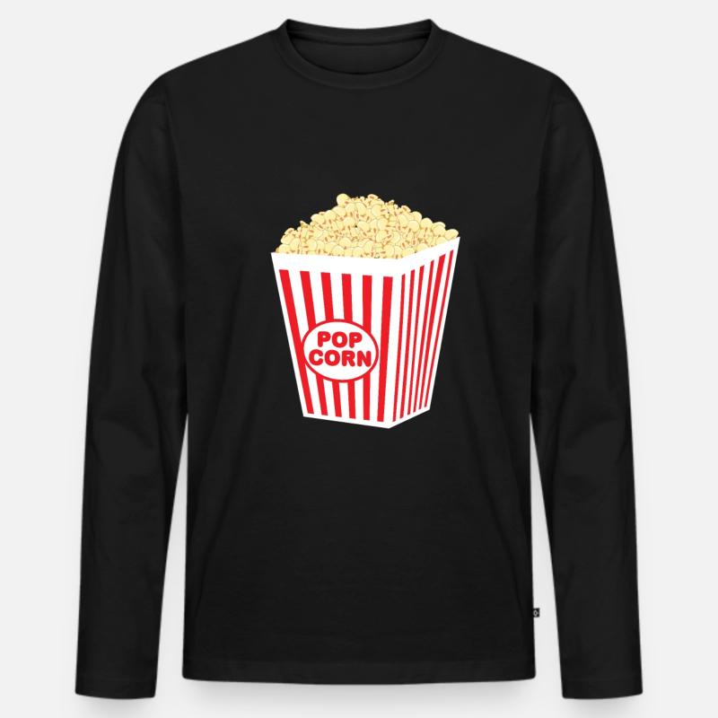 Popcorn Kostüm - Männer Premium Bio Langarmshirt - Schwarz