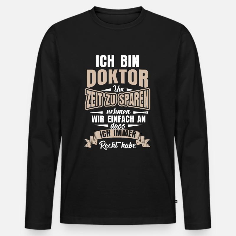 Doktor Doktortitel Studium - Männer Premium Bio Langarmshirt - Schwarz