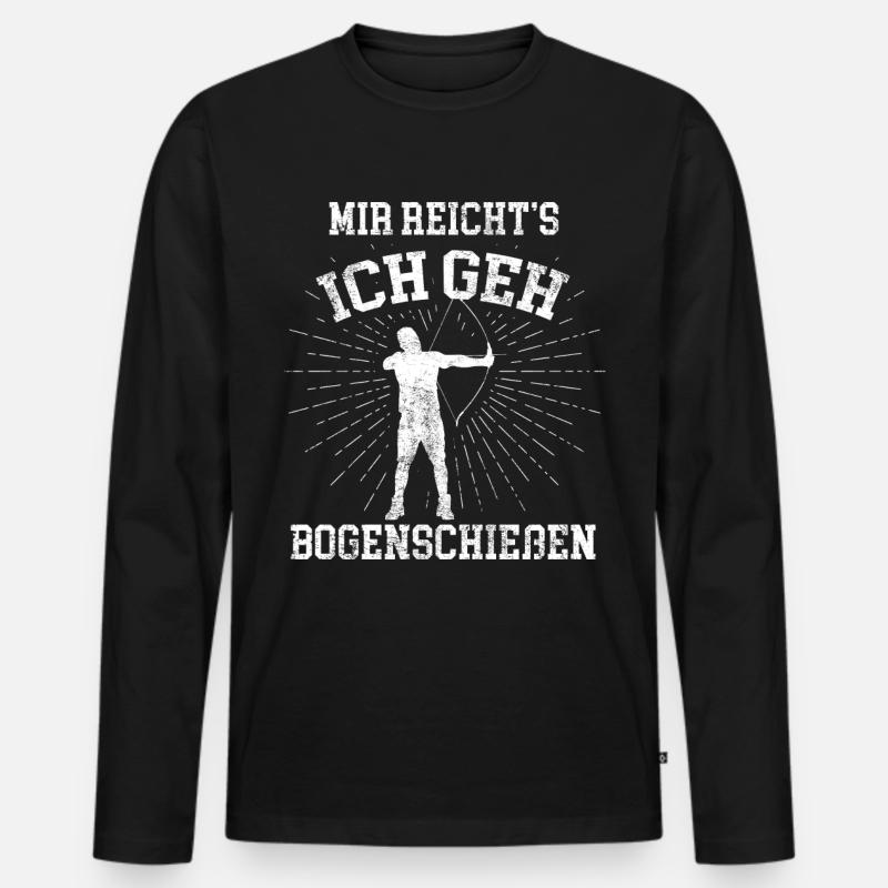 Bogenschießen Langbogen - Männer Premium Bio Langarmshirt - Schwarz