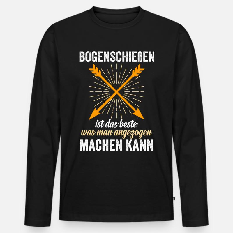 Bogenschütze - Männer Premium Bio Langarmshirt - Schwarz