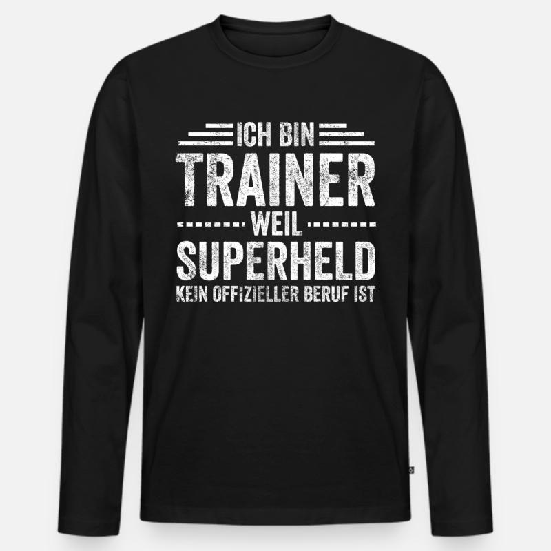 Fußball Trainer - Männer Premium Bio Langarmshirt - Schwarz