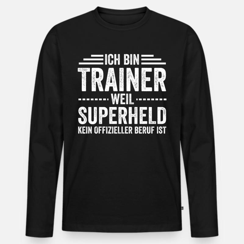 Fußball Trainer - Männer Premium Bio Langarmshirt - Schwarz