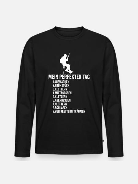 Klettern Klettersport - Männer Premium Bio Langarmshirt - Schwarz