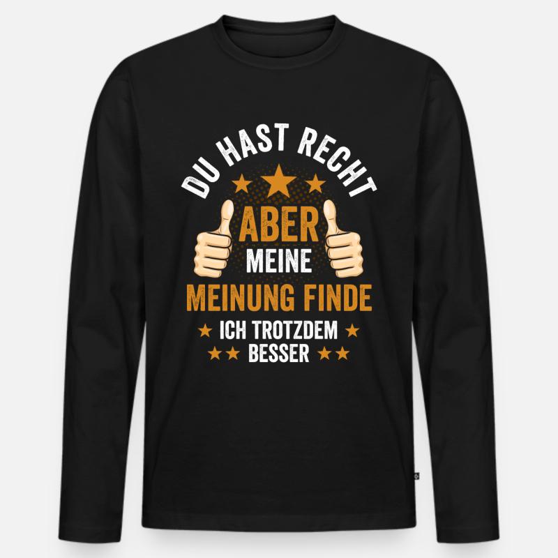 Besserwisser Lehrer Klugscheißer Schule - Männer Premium Bio Langarmshirt - Schwarz