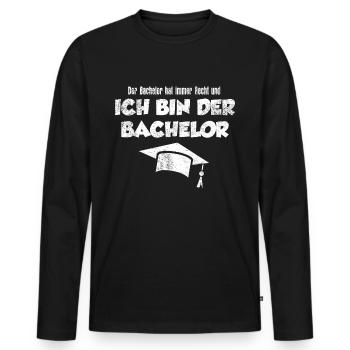 Bachelor Studium - Männer Premium Bio Langarmshirt - Schwarz - Vorne - Nico (187cm)