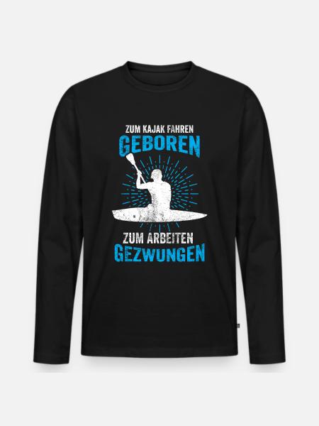 Kajak Kajakboot - Männer Premium Bio Langarmshirt - Schwarz