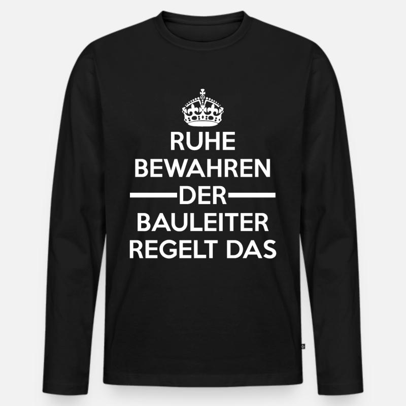 Bauleiter Baustelle Bauleitung - Männer Premium Bio Langarmshirt - Schwarz