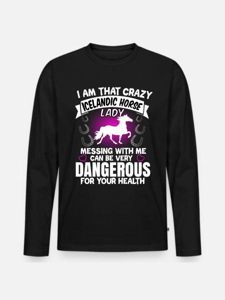Islandske heste stege Isi-gave - Premium økologisk langærmet T-shirt til mænd - sort