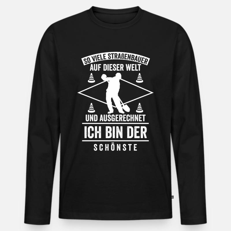 Straßenbauer Straßenbau - Männer Premium Bio Langarmshirt - Schwarz