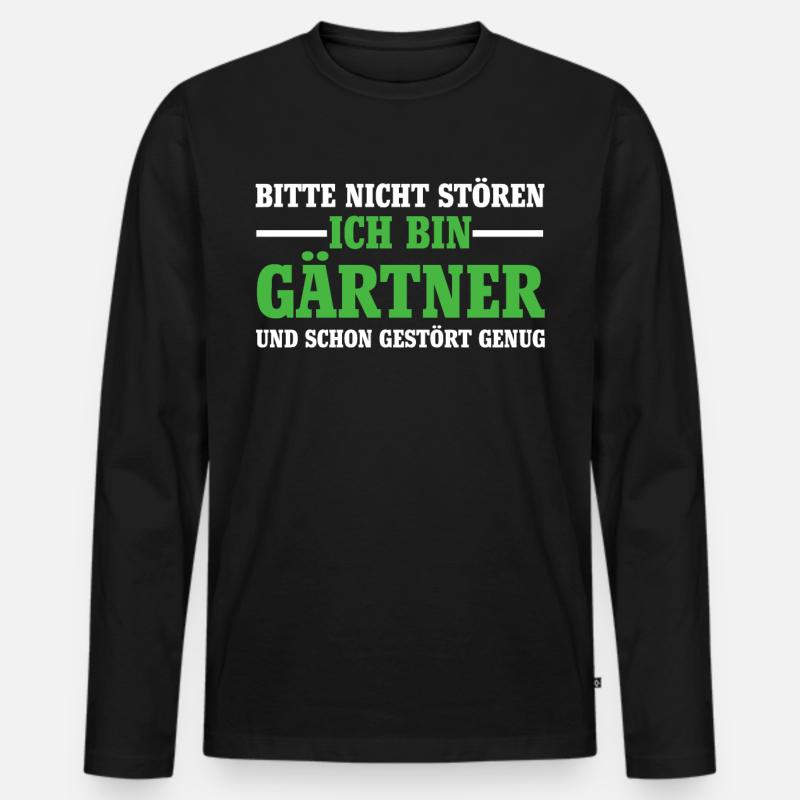 Gärtner Gartenbau - Männer Premium Bio Langarmshirt - Schwarz
