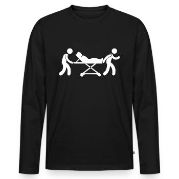 Sanitaeter Notarzt erste Hilfe Geschenk - Männer Premium Bio Langarmshirt - Schwarz - Vorne - Nico (187cm)