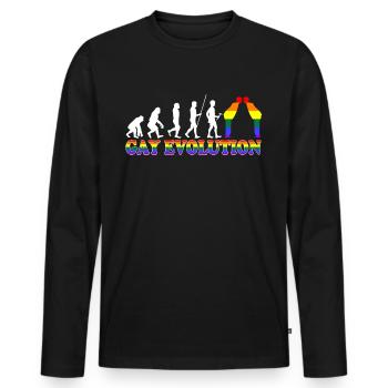 Gay gay pride - Men's Premium Organic Long Sleeve Shirt - black - Front - Nico (187cm)