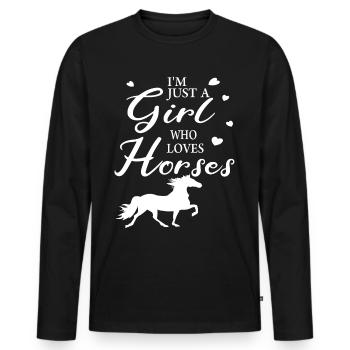 Cheval islandais Tölt - T-shirt manches longues Premium bio Homme - noir - Devant - Nico (187cm)