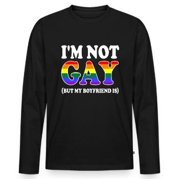 Gay gay pride - T-shirt manches longues Premium bio Homme - noir - Devant - Nico (187cm)