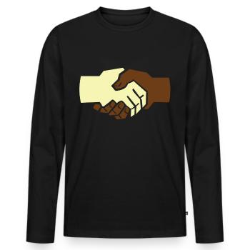 Anti-racisme contre la liberté d'expression de droite - T-shirt manches longues Premium bio Homme - noir - Devant - Nico (187cm)