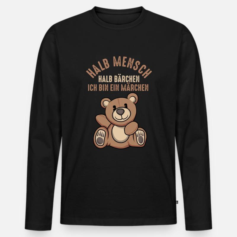 Teddybär Bärchen Bär Märchen Teddybärchen - Männer Premium Bio Langarmshirt - Schwarz