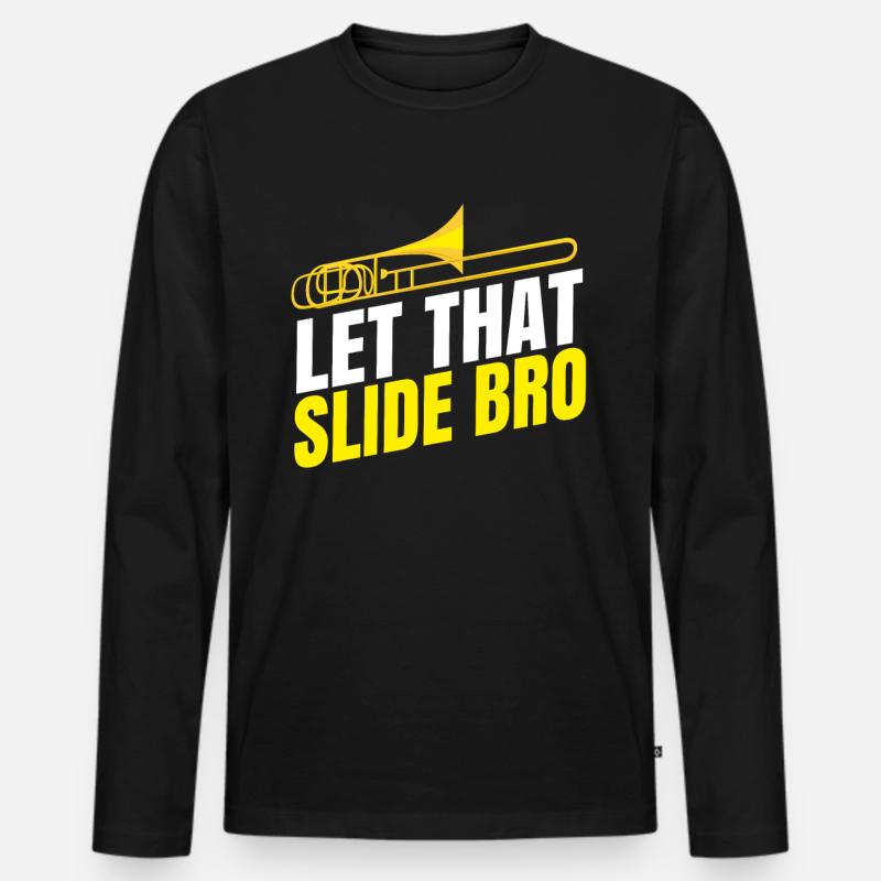 Posaune - Männer Premium Bio Langarmshirt - Schwarz